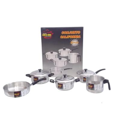 Imagem de Conjunto de Panelas 5 Peças 3 Caçarolas 1 canecão e 1 frigideira
