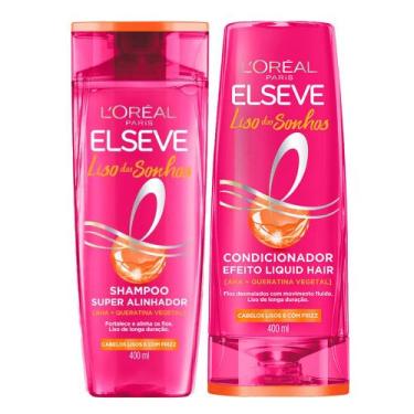Imagem de Kit Elseve Shampoo + Condicionador Liso Dos Sonhos Liquid Hair 400ml c