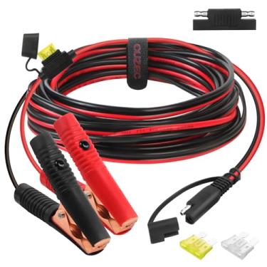 Imagem de CUZEC 10 pés/3,05 m 14 AWG 20 A clipe de bateria para conector SAE, adaptador de liberação rápida SAE 12 V para clipes jacaré cabo de desconexão rápida