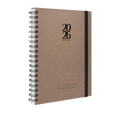 Imagem de Agenda 2026 Planner Semanal Plus Solid Glitter Metallic Bronze
