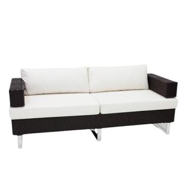 Imagem de Sofá Moderno Begônia em Fibra Sintética e Alumínio para Área Externa e