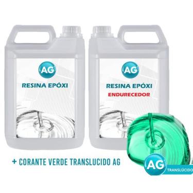 Imagem de Resinas Epóxi 1KG + Corante Verde Translucido AG - Resinas ag