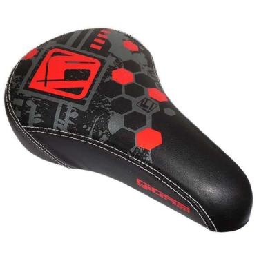 Imagem de Selim Gios Bmx Sela Bike Bicicleta Preto / Vermelho