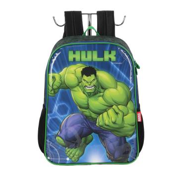 Imagem de Mochila Costas Escolar Disney Vingadores Hulk Licenciada - Verde Claro