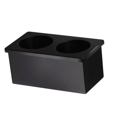 Imagem de Mqetly Suporte para copos de água, fácil de instalar, preto, compacto, duplo, porta-copos, caixa de armazenamento para colheitadeira 9410 9600 9400