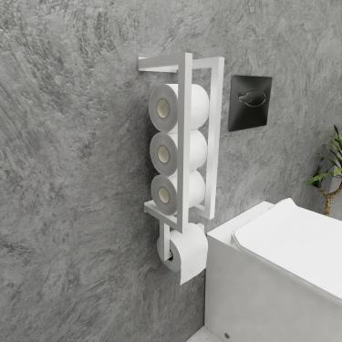 Imagem de Porta Papel Higiênico Parede Papeleira Banheiro Industrial