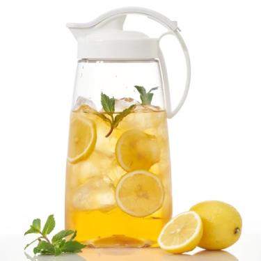 Imagem de Jarra hermética de alta resistência ao calor de um toque de 2,3 litros com tampa para água, café, chá e bebidas quentes ou frias, à prova de vazamento e economia de espaço, pode ser lavada na