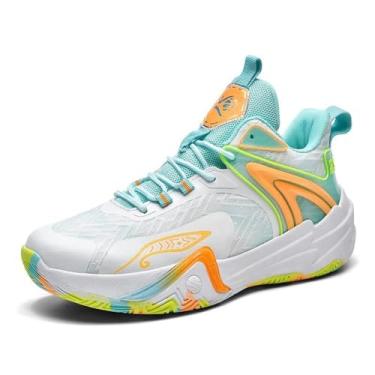 Imagem de Novetra Tênis de basquete masculino, botas esportivas confortáveis e antiderrapantes para atividades ao ar livre(Green,37 BR)