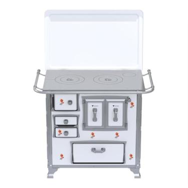 Imagem de Fogao a Lenha GII N 1 Gab Sec Branco Flor com Tampa SD