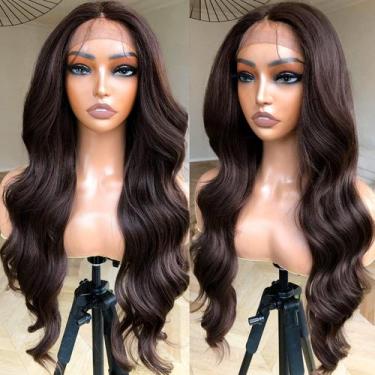 Imagem de Peruca BlackSwern Marrom Chocolate Brown Body Wave 60cm