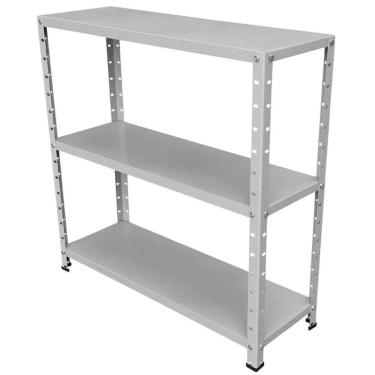 Imagem de Prateleira Estante Armário Aço 3 Bandejas 60cm Romero Cinza
