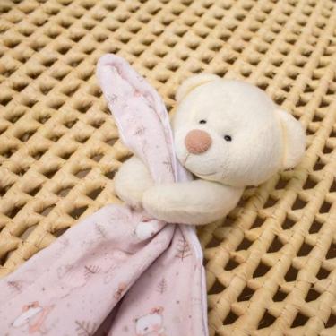 Imagem de Naninha Bebê Menina Premium com Prendedor de Chupeta Dupla Face Malha 