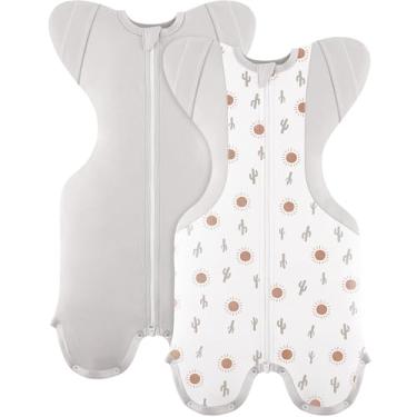 Imagem de Susurration Saco de dormir para bebês, faixa autocalmante para recém-nascidos, ajuste confortável, melhora o sono e o reflexo de susto calmo, pacote com 2, 3 a 6 meses, 5,9 a 8,6 kg