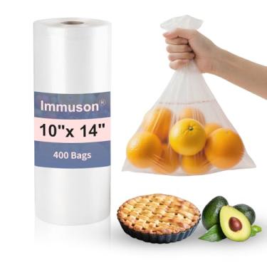 Imagem de Immuson Saco de plástico para produtos de 25,4 x 35,5 cm, sacos de armazenamento de alimentos de plástico transparente para cozinha, frutas, legumes, embalagem de viagem e necessidades de