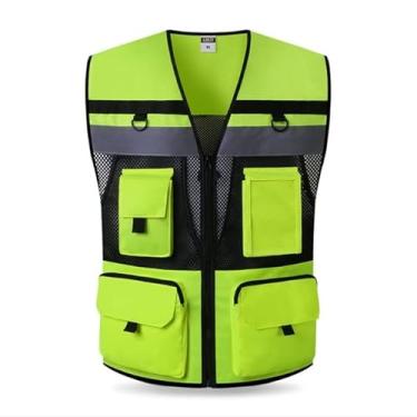 Imagem de Colete refletivo de alta visibilidade respirável com vários bolsos colete refletivo para operações logísticas