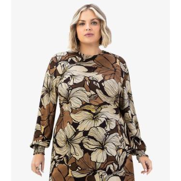 Imagem de Vestido Curto Plus Size Secret Glam Marrom, Plus G3, Marrom