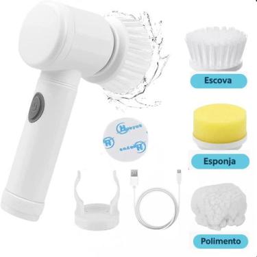 Imagem de Escova Multifuncional Compacta Porta Detergente Recarregável Louças Mu