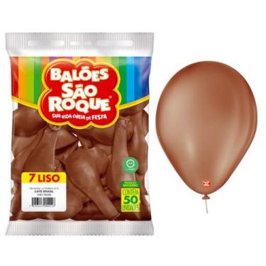 Imagem de Balão Bexiga N 7 Café Brasil Com 50 unidades - São Roque