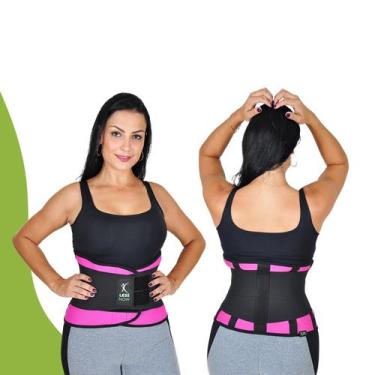 Imagem de Cinta Modeladora Térmica Reduz Medidas Queima Gordura Less Now, Rosa, 