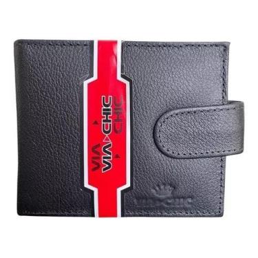 Imagem de Carteira Masculina Couro Original  Porta Cartão Documentos - VIA CHIQU