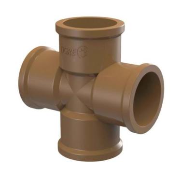 Imagem de Cruzeta Soldável PVC Marrom 1 1/2 50mm - Tigre