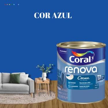 Imagem de Tinta Parede Azul Marinho Acrílica Fosca Renova 800ml - Coral, AZUL