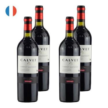 Imagem de Kit 4 Vinhos Calvet Varietals Cabernet Sauvignon Tinto França 750ml