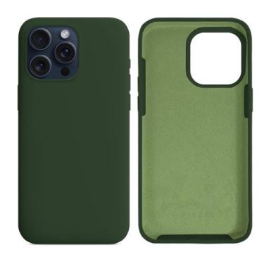 Imagem de Capinha Compatível com iPhone 15 Pro Max Silicone Aveludada - GCM CASE