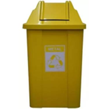Imagem de Lixeira 100litros Tampa Basculante Cores Coleta Seletiva Jsn, Amarelo