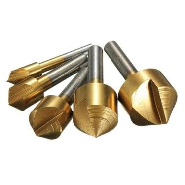 Imagem de Kit 5 Broca Escariadora Conica Ferro Madeira Metal 6 A 19 Mm - S.G STY