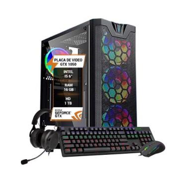 Imagem de Pc Gamer Intel I5 6º Gtx 1050 Ram 8Gb Hd 1Tb Ssd 240Gb - Wj Info