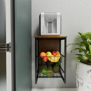 Imagem de Fruteira De Cozinha Parede Industrial Vertical 2 Cestos - Belo Lar