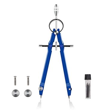 Imagem de Bússola profissional, conjunto de geometria de bússola com trava, bússola de matemática e precisão, metal e durável para ferramentas de medição sólidas e planas (cor: azul)
