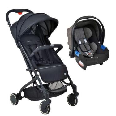 Imagem de Travel System Burigotto Carrinho De Bebê Preto Com Bebê Conforto Touri