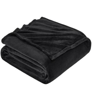 Imagem de Cobertor Hansleep Fleece Black Twin 150x200cm de flanela supermacia