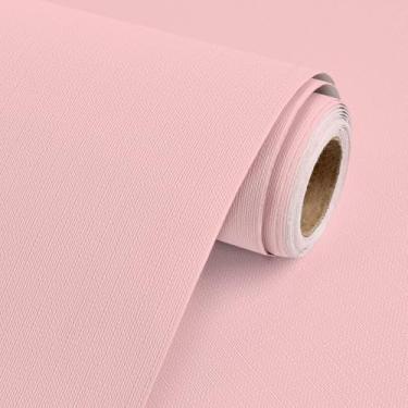 Imagem de Rugreat Papel de parede opaco rosa fosco moderno 591 pol. L 15,7 pol papel de contato rosa pintável para armários papel de parede autoadesivo para quarto mesa textura papel de contato para móveis à