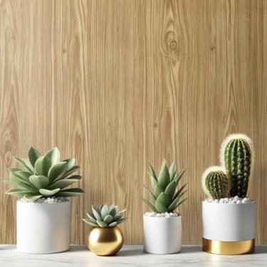 Imagem de Papel de Parede Adesivo Imita Madeira 10 Metros - Realista Autocolante Texturizado para Sala, Quarto, Cozinha e Banheiro (Madeira Natural)