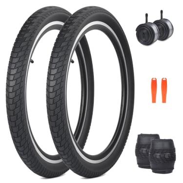Imagem de MEGHNA Conjunto de pneus de bicicleta infantil 61.0 cm BMX 61.0 cm x 6.1 cm (60-507) Pneu de substituição antiderrapante dobrável ranhurado para todos os terrenos para bicicleta Cruiser Bike Mountain