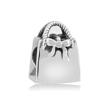 Imagem de BlingNuts Bolsa de compras clássica com pingente de berloque compatível com pulseiras Pandora Presente I Love Shopping Mulheres Esposa Irmã Filha Aniversário