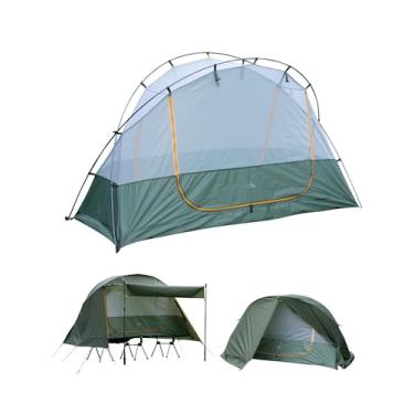 Imagem de iClimb Barraca solo ultraleve para 4 estações à prova d'água com saia de neve com mosca de chuva, barraca para mochilão, acampamento, trilha, montanhismo (verde)