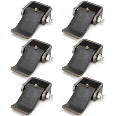 Imagem de EVCUHASL Dobradiças de reboque soldadas, dobradiças de reboque de metal resistente, dobradiças de portão de caminhão com encaixe de graxa, folha curta estilo alça de porta de reboque, pacote com 6