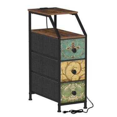 Imagem de Cômoda para casa ou estreita, alta e fina, com estação de carregamento