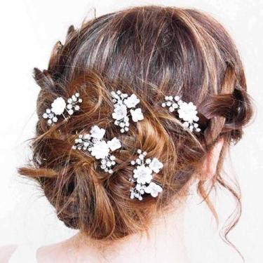 Imagem de Alfinetes de cabelo Bridal Flower Wedding Baby Breath Accessories - JE