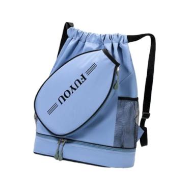 Imagem de IEUDNS Bolsa de tênis com compartimento para sapatos, mochila à prova d'água, armazenamento para remo, bolso lateral para treinamento de prática em, Azul