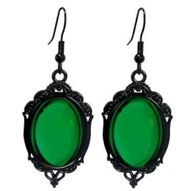 Imagem de Brincos de cristal gótico Stardust Camafeu, vintage vermelho roxo cristal joia gota pedra estilo punk escuro Satanás Demônio Halloween joias para mulheres, Large, Cobre Vidro, Sem pedra preciosa