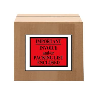 Imagem de GPI - Envelopes de envio de fatura e/ou lista de embalagem de 11,4 cm x 15,2 cm, bolsas de plástico com fita autoadesiva, carregamento superior para listas de embalagem, faturas e documentos. Pacote