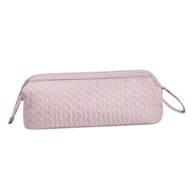Imagem de FashionCha Bolsa de viagem para ferramentas de cabelo, armazenamento de modelador de cachos, acessórios anti-escaldantes, bolsa de armazenamento para modelador, Rosa