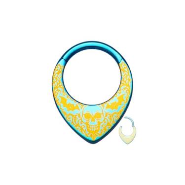 Imagem de DGhera Anéis e brincos de nariz 16G - Brincos de titânio hipoalergênicos - Joias corporais modernas e inovadoras (estilo E)