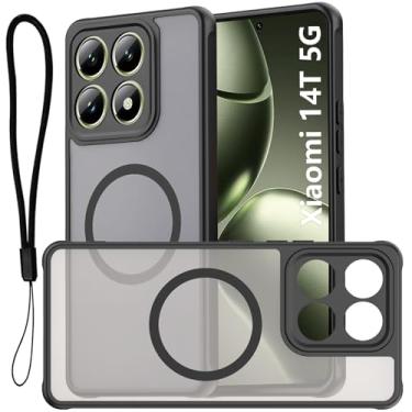 Imagem de USTIYA Magnética Capa para Xiaomi 14T Case Matte Acrílico Uso Resistente Protetora de Câmera Capinha Acessórios para Celular com Cordão Preto FGCX