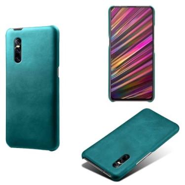 Imagem de Capa para vivo V15 Pro,Proteção contra quedas,Casca de volta de cor sólida simples,Design de couro de imitação de plástico-Green
